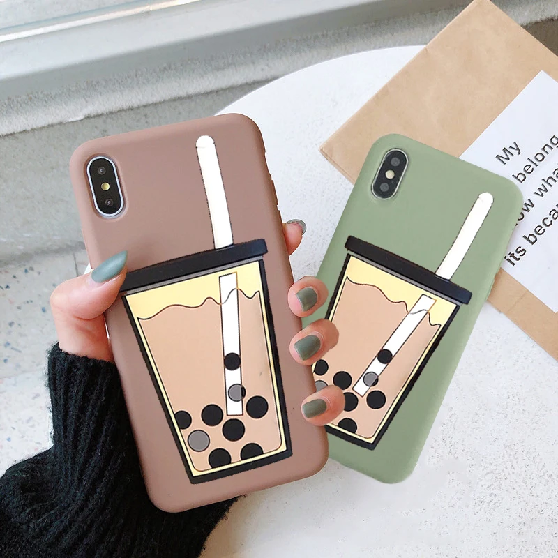 Cartoon Drink Cup TPU Case For Huawei Nova 3 3e 3i 4 4e 5 Pro 5i 5T 5Z 6 SE 7i Silicon Milk Tea Phone Cover | Мобильные телефоны и