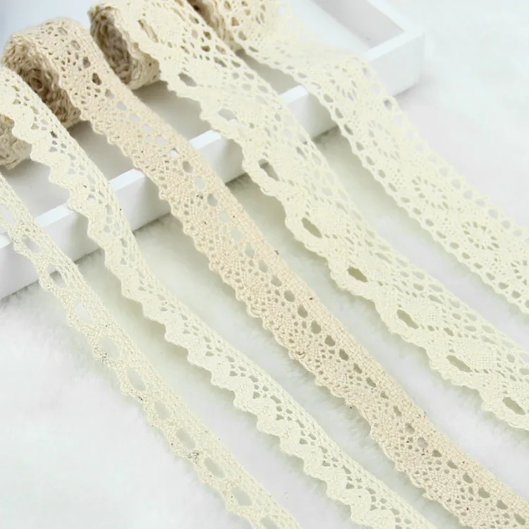 

2meters/lot Crocheted Cotton Lace Trim (1.3cm-3cm Width) DIY Apparel Sewing & Fabric Hollow Out Lace Ribbons