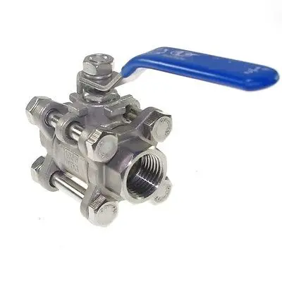 

DN32 G1 2 Female 3-Piece Full Ports 304 Stainless Steel Ball Valve Water Oil