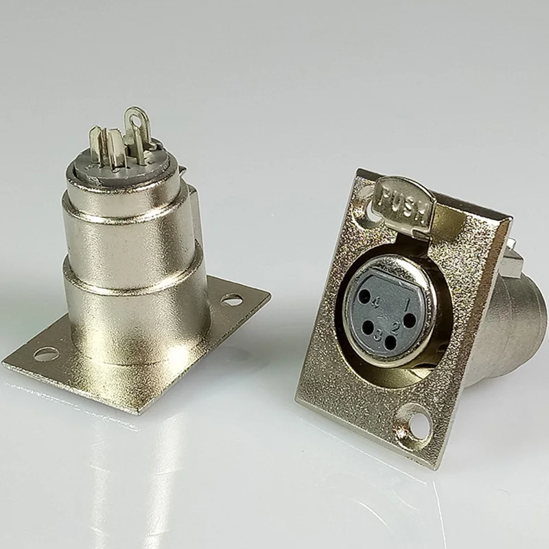 Разъем XLR 4pin YS1K3F2 гнездовой панельный разъем|Соединители| |