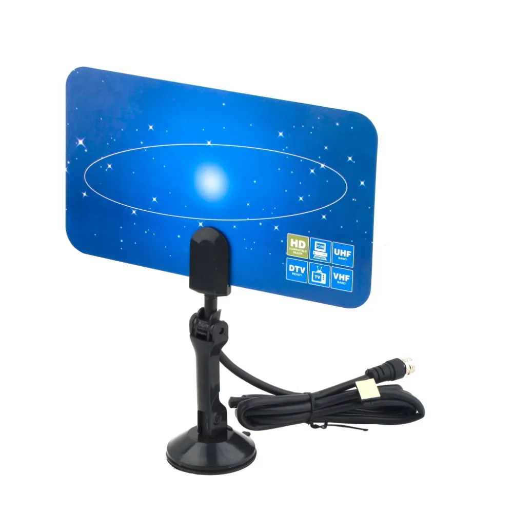 Цифровая внутренняя телевизионная антенна HD tv D tv Box готовая HD VHF UHF плоская конструкция с высоким коэффициентом усиления отлично работает с цифровыми телевизорами конвертерные коробки