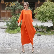 Voa оранжевый четверть Длина рукавом Комбинезоны для женщин для Для женщин Твердые Нерегулярные Свободные О-образным вырезом Брюки для девочек k6323