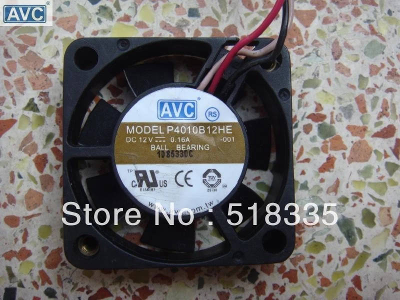 Оригинал для AVC P4010B12HE 4 см 4*4 40*40*10 мм 4010 12 В 0.16A шарикоподшипник вентилятора|bearing