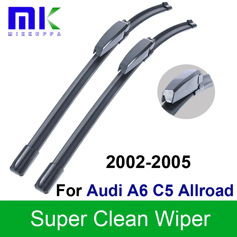 

Silicone Rubber Wiper Blades For Audi A6 C5 Allroad 2002 2003 2004 2005 Windshield Windscreen Wiper Auto Car Styling Accessories