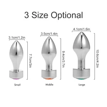 Metal Anal Plug prostate massage Stainless Steel Butt Plug Beads enjoyed Anus Plug Archos insert Peep SM erotic sex toys 3 sizes