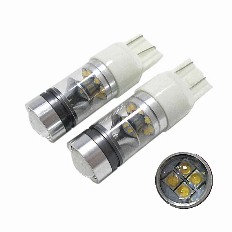 

2x Top Quality T20 W21W 7440 100W High Bright 20SMD 2400LM 6000K Car Auto White LED Fog Lamp DRL Daytime Running Light DC12V