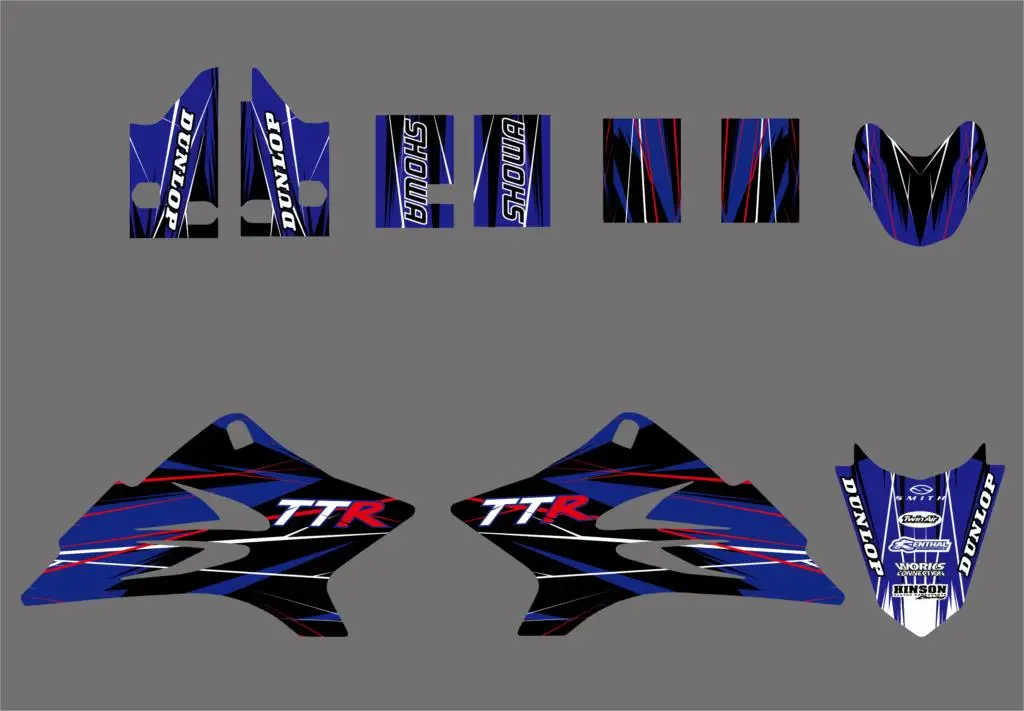 Команда Графический задний план наклейка Стикеры для Yamaha TTR50 TTR 50 2006 2007 2008 2009 2010 2011 2012 2013