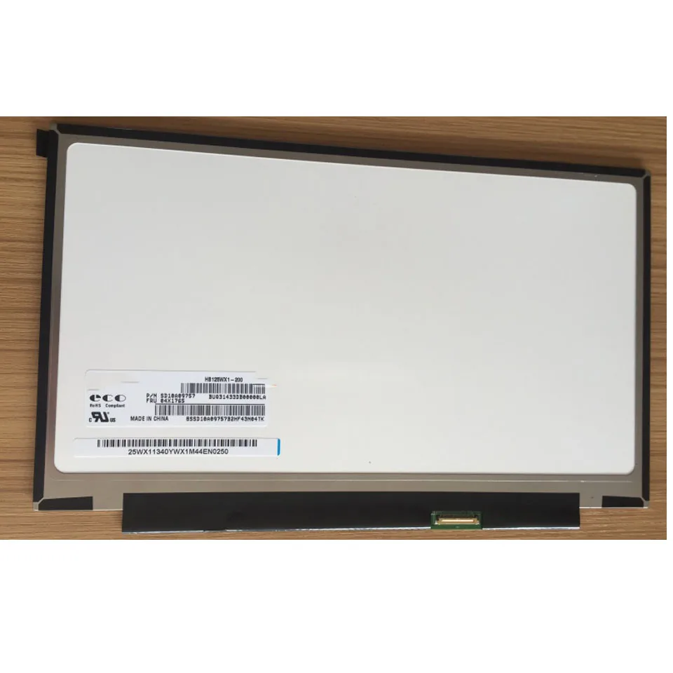 

For Lenovo 04X1765 Laptop LED LCD Screen HB125WX1-200 01EN364 12.5" WXGA HD Display Matrix New Replacement