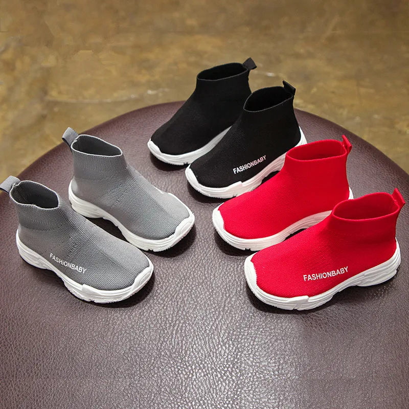 

Toddler Boy Sneakers Sockshoes 2019 Autumn Net Breathable Casual Sports Running Shoes Girls Shoes Boys Brand Kids Shoes