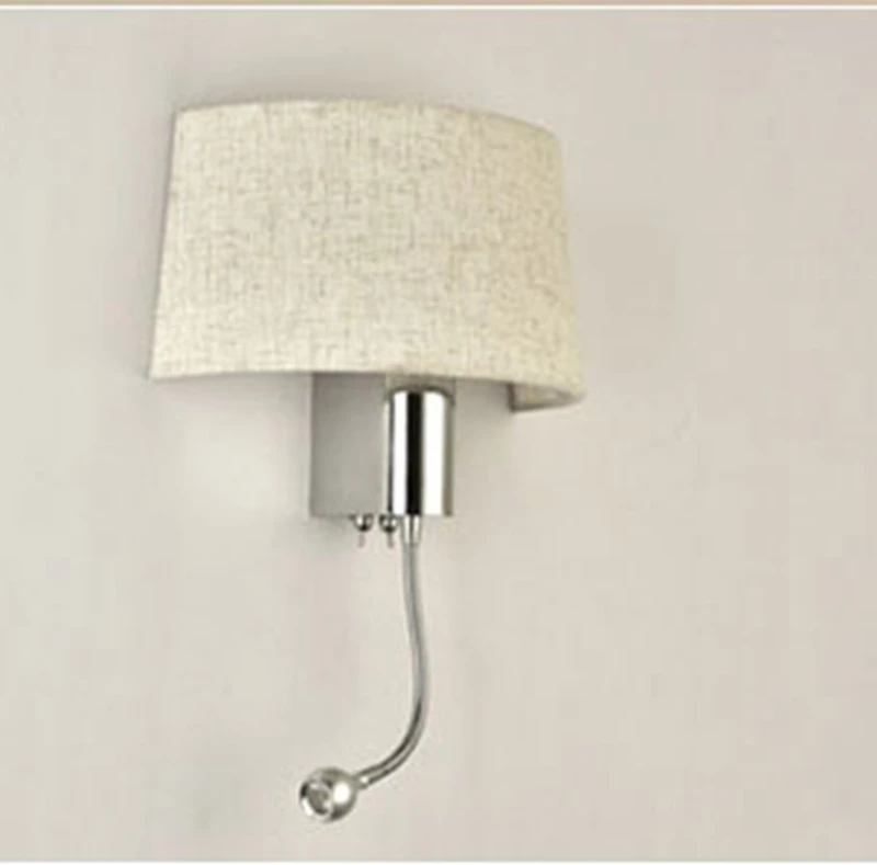 Simple Modern LED Fabric Wall Light for Bedroom Bedside Living Room Hotel Wall Lamp Home Decoration Light with 2 Color Lampshade (3)
