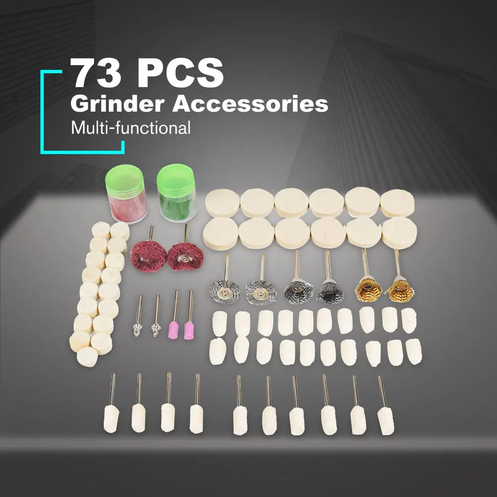 73 шт. роторный Электроинструмент проволока латунная щетка алмазные шлифовальные камни войлочные диски для шлифовального станка комплект