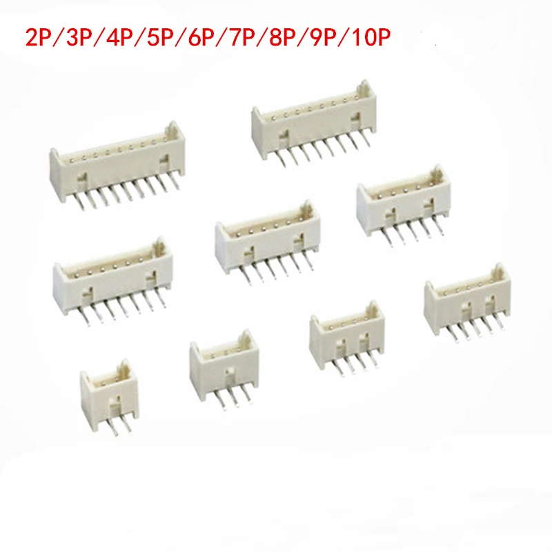 

20Pcs/Lot Board to Wire JST Connector 1.25 mm Header Male Blade 2 3 4 5 6 7 8 9 10 Pin Through Hole 1.25 Right Angle PCB
