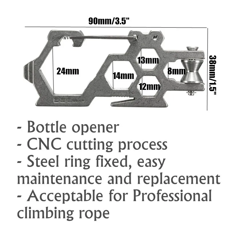 Нержавеющая сталь подняться Многофункциональный Карабин многоцелевой Открытый multi tool лагерь повесить горный Паракорд пряжка выживания поход
