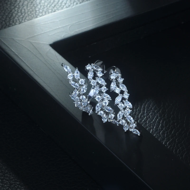 HIBRIDE New Arrival Luxury AAA+ Cubic Zirconia Open Ring for Women White Color Accessories Jewelry Gifts Free Shipping R-258 - Image 3