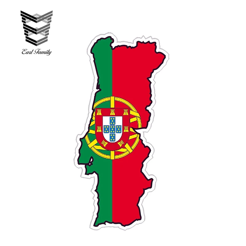 

EARLFAMILY 13cm x 6cm Car Styling prtugal SILHOUETTE BUMPER DECAL MAP FLAG CAR STICKER Waterproof Doors And Windows Accessories