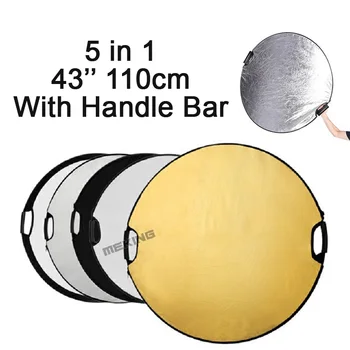 

Studio props Photography Photo Reflectors 110cm 42" 5in1 Light Mulit Collapsible Portable Reflector with carrying bag