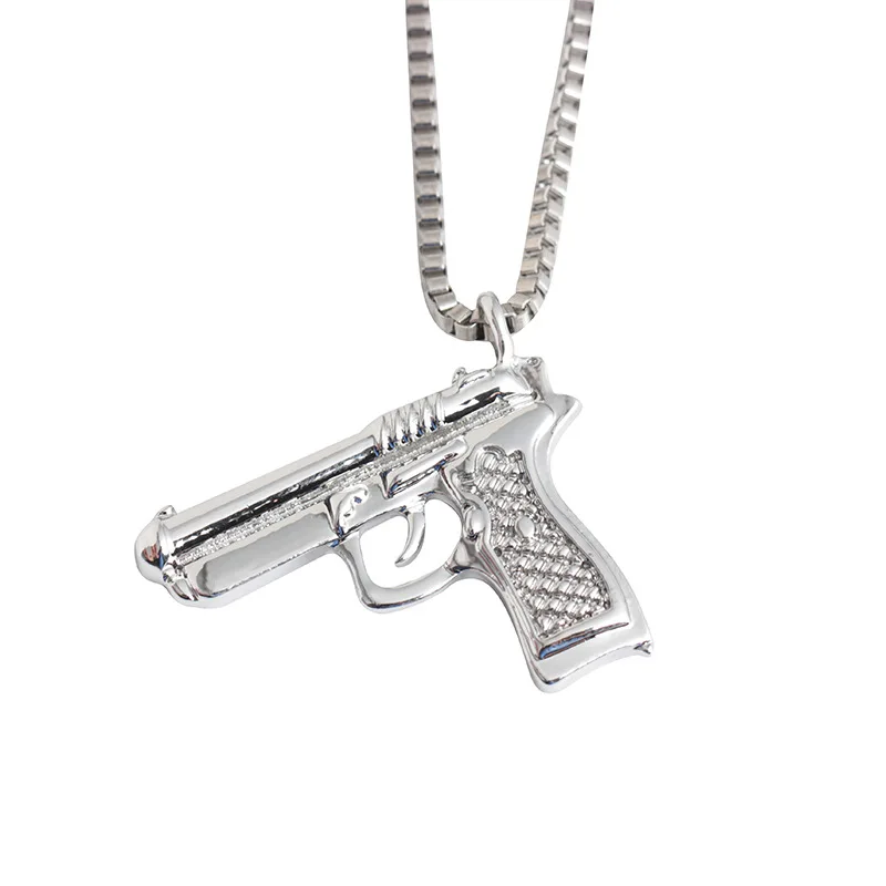 3 Colors 2018 Fashion Classical Pistol Gun Pendant Necklace Gun Pendant