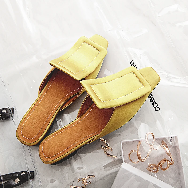 

MNIXUAN mules women flat shoes sandals 2019 summer new fashion woman shoe purple balck lady Rihanna slides slippers big size 43