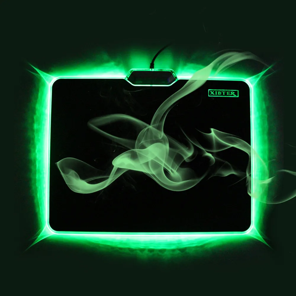 Green LED Luminous Gaming Mouse Pad For Games LOL CSGO WARCARFT USB