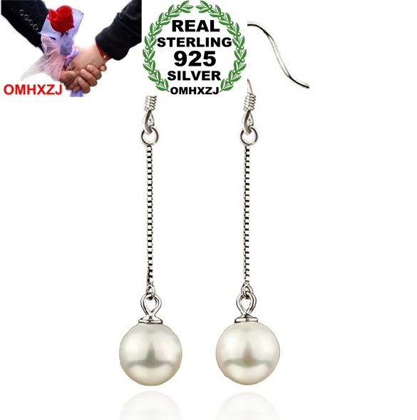 

OMH wholesale Fashion girl a woman jewelry pearls OL Bohemia long 925 sterling silver earrings YS65