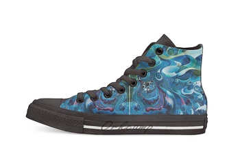 

Free Floe Horizon Detail Design breathable Casual High Top lace-up Canvas shoes sneakers