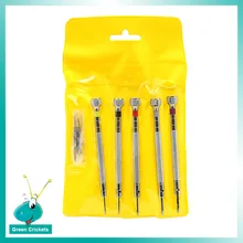 0,8/1,0/1,2/1,4/1,6 мм 5 шт./лот разбирают Размеры часы с очками, инструменты для ремонта жира лезвие для часов отвёртка набор инструментов+ 5 шт. запасных головки