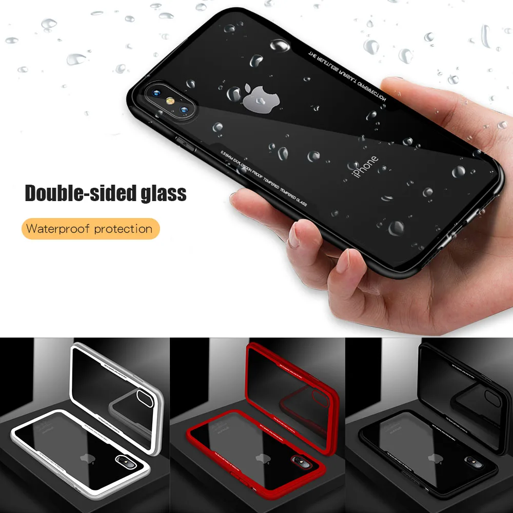 Fitted Case TPU frame Transparent Tempered Silicone Hard Clear Back