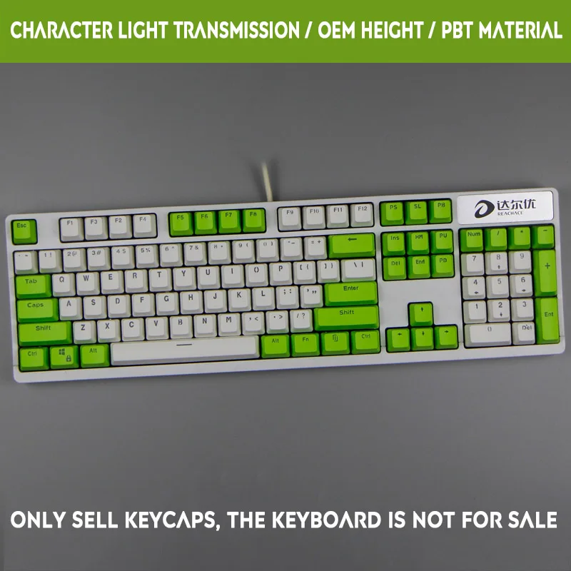 104 ключ PBT капля дождя Dolch пользовательская механическая клавиатура Keycap двойной цвет слово прозрачная подсветка Keycap для Cherry MX - Цвет: Cyan Blue -White