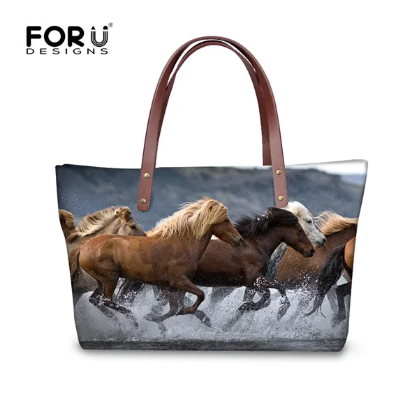 FORUDESIGNS Crazy Horse Prints Wome большие сумки на плечо высокого качества винтажные сумочки через плечо для женщин Bolsa Feminina - Цвет: H1716AL