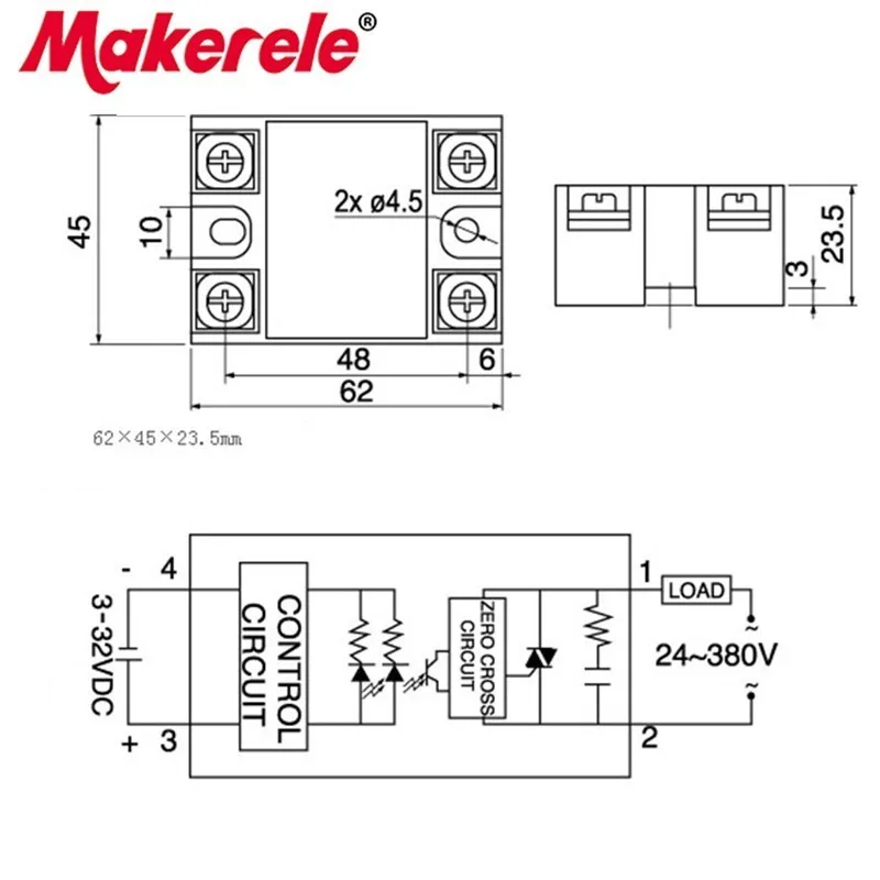 Твердотельное реле SSR 10DA 25DA 40DA релейный модуль ведущего бренда Makerele фактически 3 32