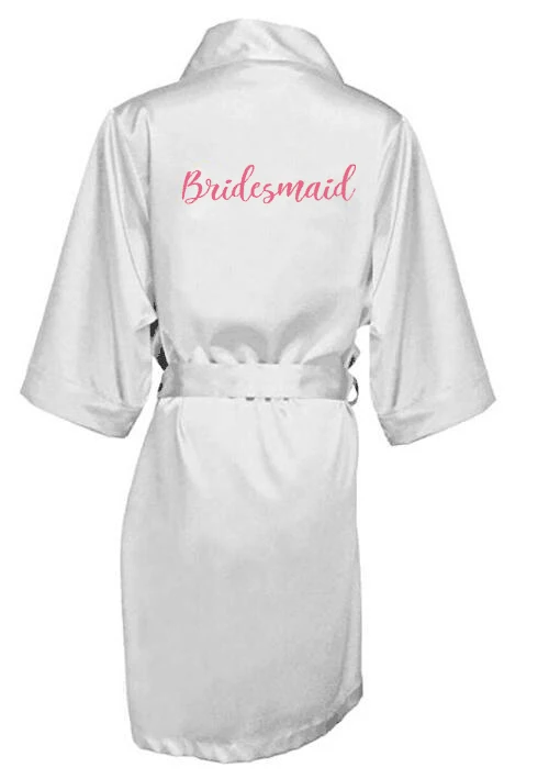 sexy pink robe bride kimono satin robe women Bathrobe wedding robe sister mother of the bride groom bridesmaid robes - Цвет: As the photo show