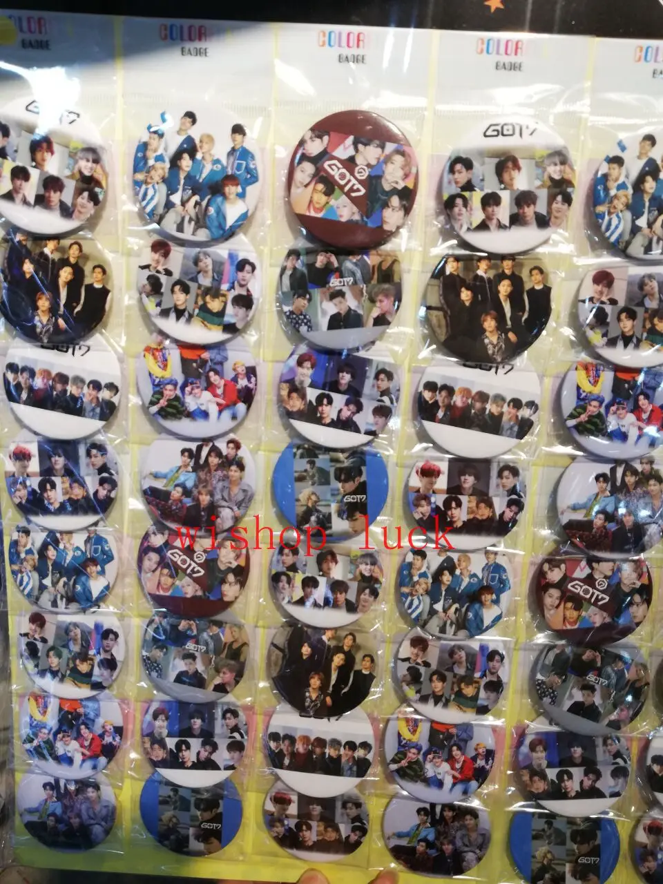

New 5sets (48pcs/set) Cartoon GOT7 mixed Round Brooch Button Pin 4.5 cm DIY Gift YZ-2