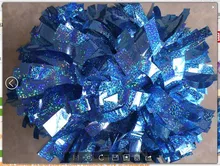 cheerleading Pom poms 3/4″x 6″~custom color metallic holographic royal blue