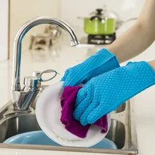 BBQ Gloves Pot Holder Silicone Oven Gloves Heat Resistant Gloves Clean Gloves For Household