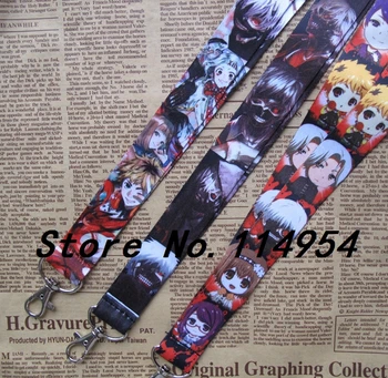 

Free shipping 50 Pcs /Wholesale lot Japanese anime Tokyo Ghoul Necklace Strap Lanyards Cell Phone PDA Key ID Strap Charms L-51