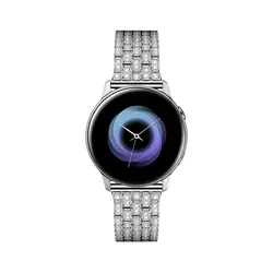 18мм 20мм 22мм Металлический браслет для Samsung Galaxy Watch 42мм / активный 40мм Женщина Бриллиант Модное ювелирное украшение Сменный