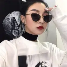 Женские очки «кошачий глаз» из металла, женские брендовые дизайнерские модные очки без оправы, прозрачные линзы океана, солнцезащитные очки UV400