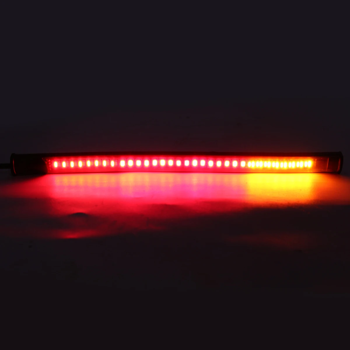 Mayitr Universal Motorcycle Flexible 48 LED SMD Brake Strip Light Motorbike Car Tail Turn Signal Light Decorative Red Amber Lamp