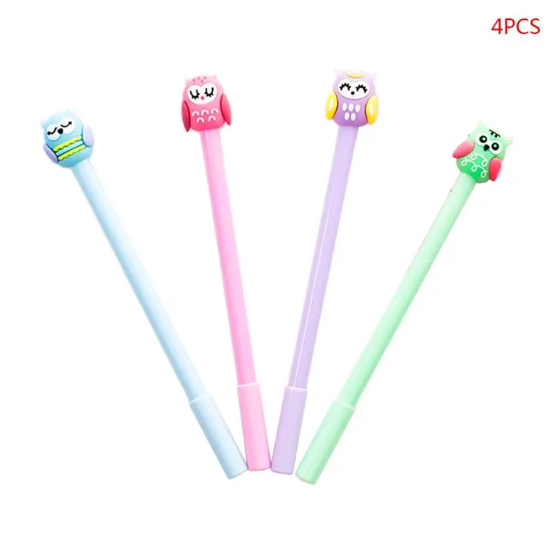 

4pcs 0.5mm Kawaii Owl Gel Pen Neutral Pens Stationery Student Writing Tool School Office Supplies Novelty Kids Gift