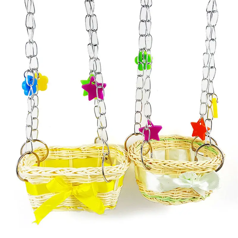 Bird Chew Toy Parrot Parakeet Budgie Cockatiel Cage Hammock Swing Toy Hanging Toy