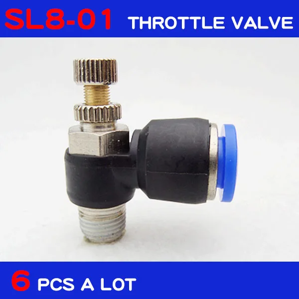 SL8-01 6-Pack 8mm Push To Connect Fittings With 1/8" Thread & Speed Control Air Valve For Pneumatic Tools - View #10