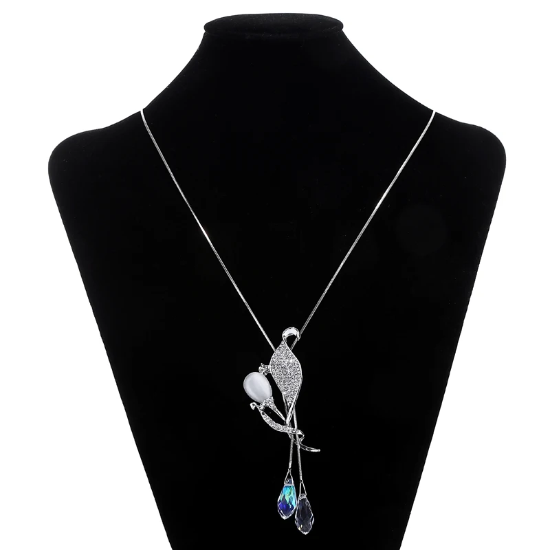 

Rhinestone Statement Tassel Long Necklace Women Pendants New Fashion Jewelry Wholesale Sweater Necklaces Gifts New N802019