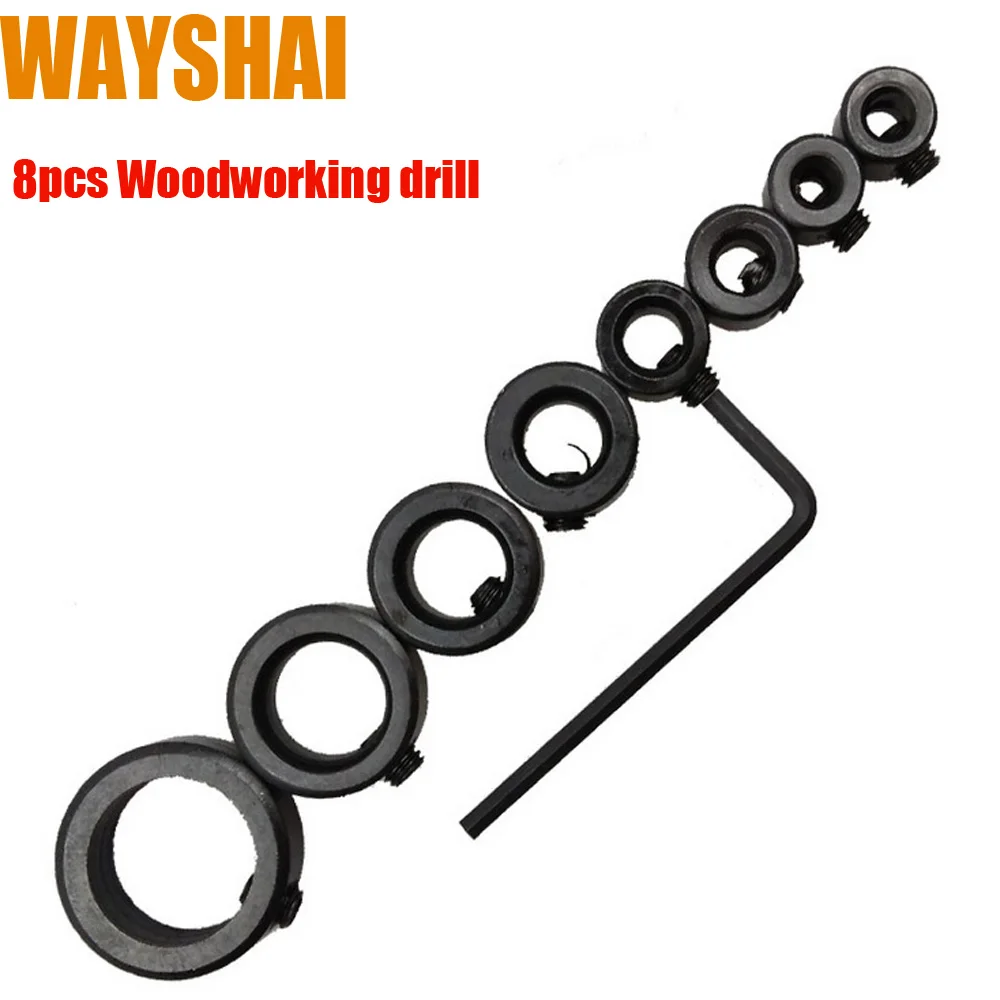 

Woodworking drill 3-16mm ,Bit retaining ring / log tenon with clamp / locator / depth adjuster to send a small wrench 8 PCS/LOT