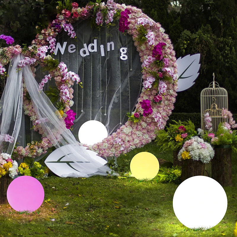 Водонепроницаемая светодиодная круглая лампа уличные садовые фонари для свадебной вечеринки, лампы для газона, плавающий бассейн с дистанционным управлением, шар, ночные светильники