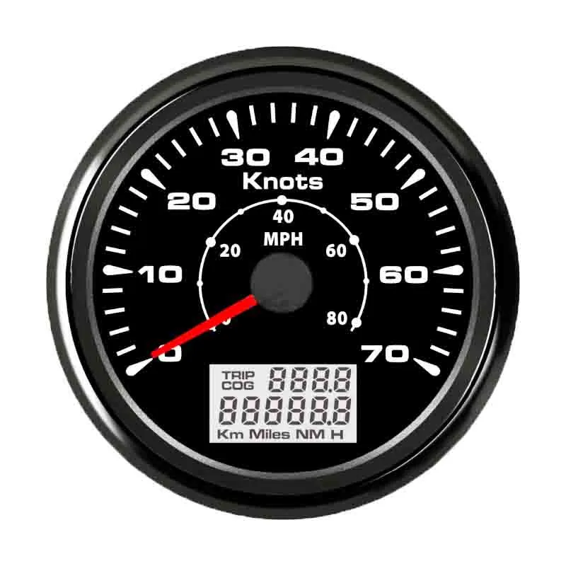 

85mm 70 Knots LCD Speedometer Gauge Boat Car Waterproof IP 67 Digital GPS Speedometer Gauge with 7 Color Backlight 9~32V
