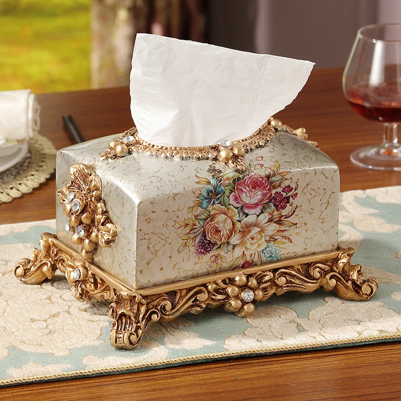 

Luxury European American retro Home Furnishing decorative ornaments box resin crafts wedding housewarming gift