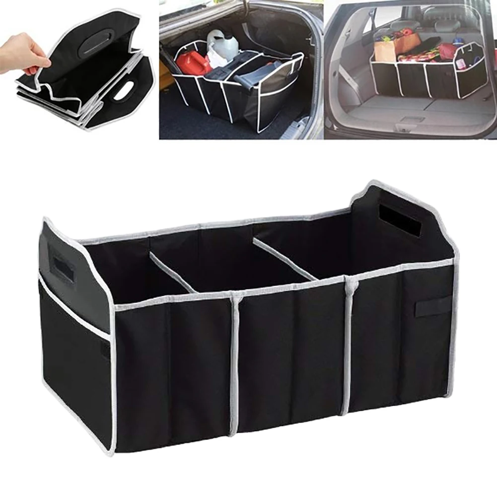 Car Multi-Pocket Organizer Collapsible Toys Food Storage Bag Large Capacity Folding Storage Bag Trunk Stowing and Tidying
