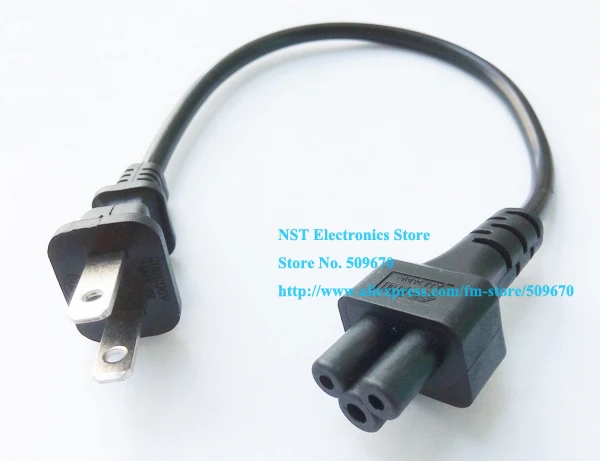 

Short Travel Power Cord US 2Pin Male to IEC 320 C5 3Pin Female Micky Cord For Notebook Power Supply/Free Shipping/10PCS