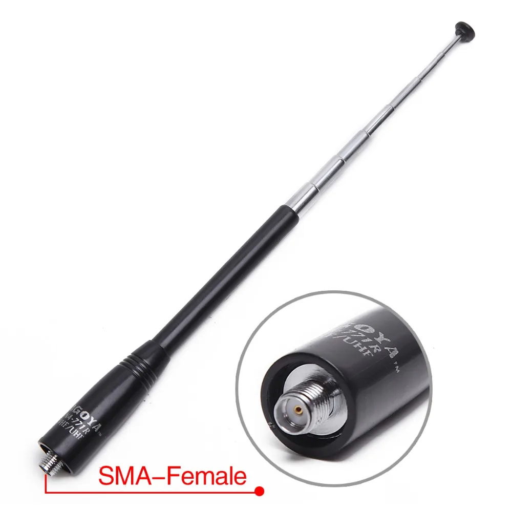 

Nagoya NA-771R Telescop SMA-Female/SMA-Male/BNC Dual Band 144/430MHz Antenna for Baofeng UV-5R Yaesu Wouxun tyt Walkie Talkie