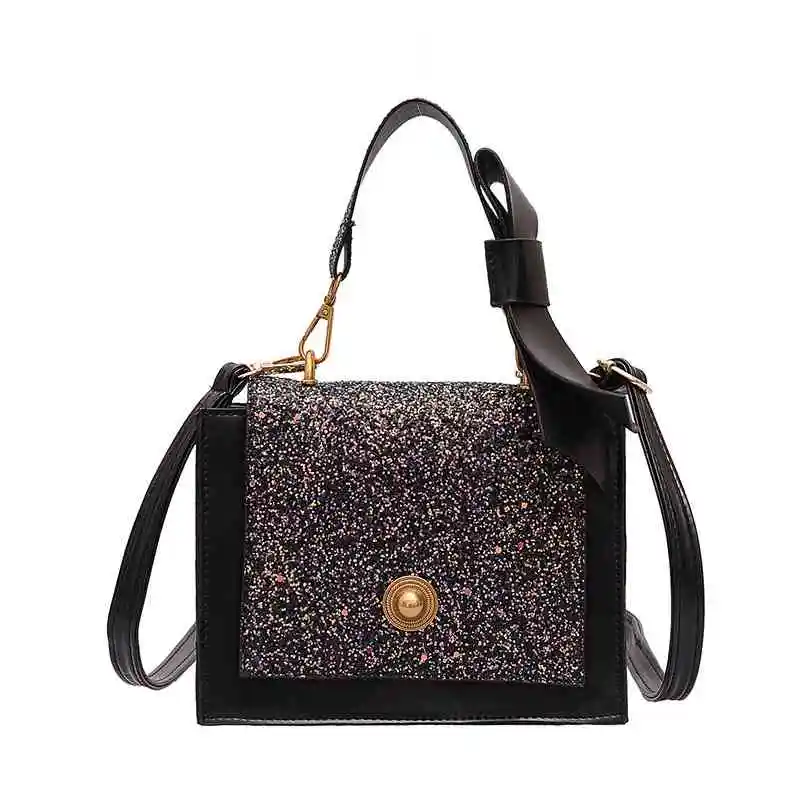 

Handbag Fashion Female Bow Tote Bag New Quality PU Leather Women's Designer Handbag Sequined Shoulder Messenger Bags